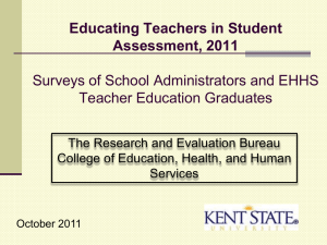 Educating Teachers in Student Assessment, 2011  Surveys of School Administrators and EHHS