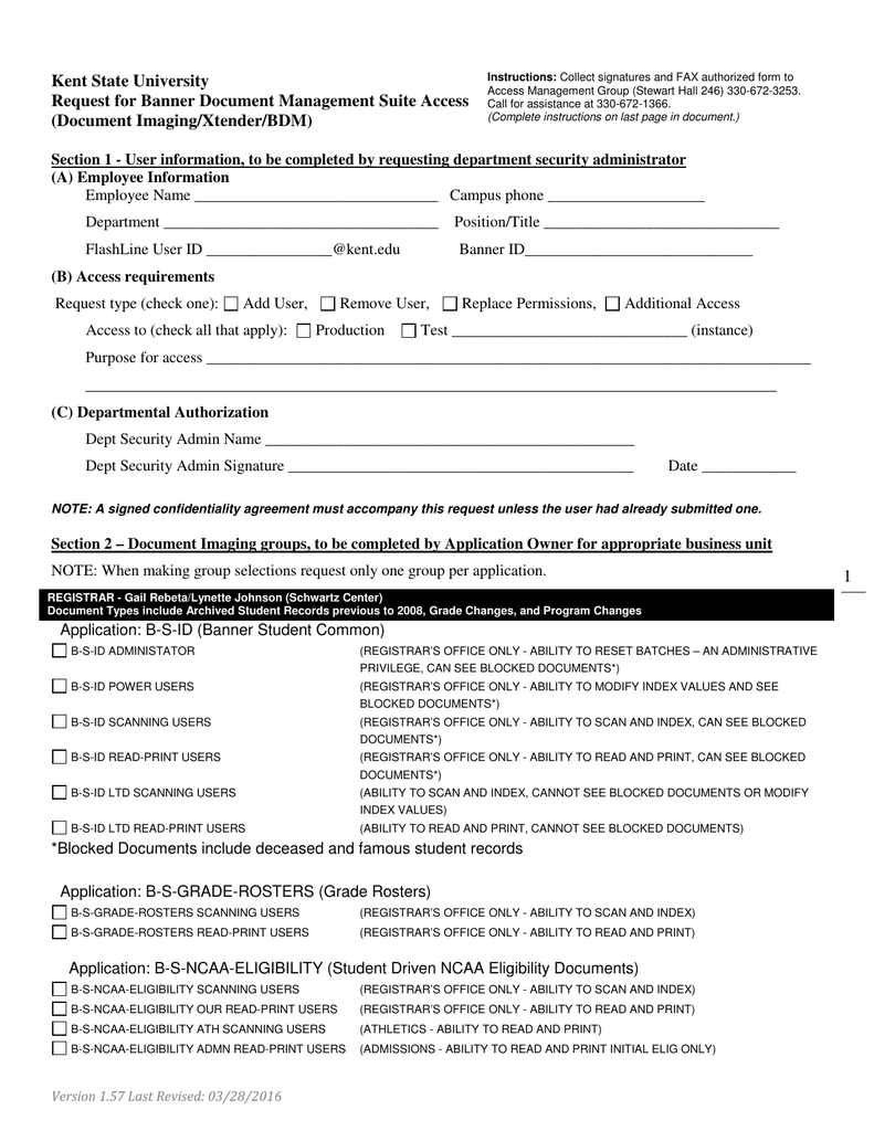 Kent State University Request For Banner Document Management Suite
