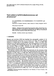 Total synthesis of dJ-9(1l)-dehydrotestosterone and dl-testosterone· V PAUL