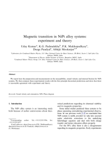 Magnetic transition in NiPt alloy systems: experiment and theory ARTICLE IN PRESS