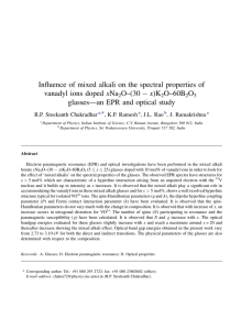 Influence of mixed alkali on the spectral properties of x)K O–(30