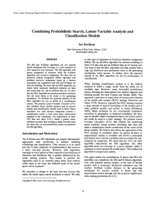 Combining Probabilistic  Search,  Latent  Variable  Analysis ... Classification  Models