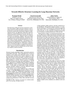 Towards Effective Structure Learning for Large Bayesian Networks Prashant Doshi Lloyd Greenwald