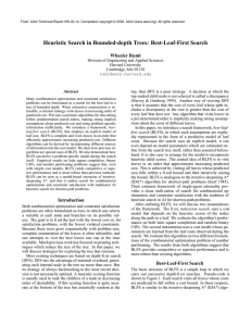 Heuristic Search in Bounded-depth Trees: Best-Leaf-First Search Wheeler Ruml
