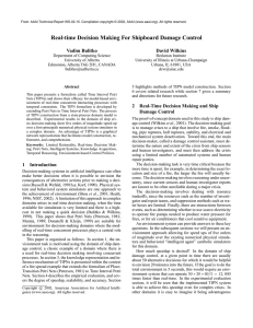 Real-time Decision Making For Shipboard Damage Control Vadim Bulitko David Wilkins