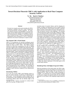 Toward Decision-Theoretic CIRCA with Application to Real-Time Computer Security Control Vu Ha