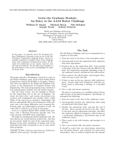 Lewis the Graduate Student: An Entry in the AAAI Robot Challenge