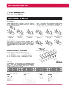 Marking Options &amp; Accessories All Series Marking Options Single Row Terminal Blocks