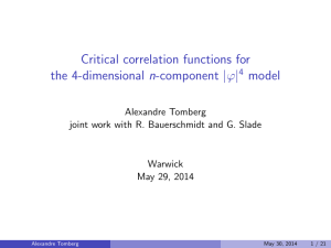 Critical correlation functions for the 4-dimensional n-component |ϕ| model Alexandre Tomberg