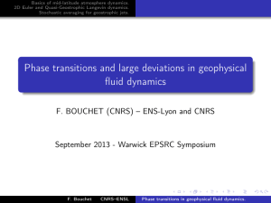 Basics of mid-latitude atmosphere dynamics. 2D Euler and Quasi-Geostrophic Langevin dynamics.