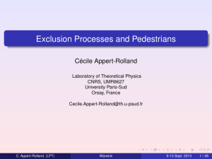 Exclusion Processes and Pedestrians Cécile Appert-Rolland