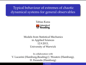 Typical behaviour of extremes of chaotic dynamical systems for general observables
