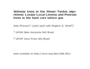 Witness trees in the Moser-Tardos algo- rithmic Lov´
