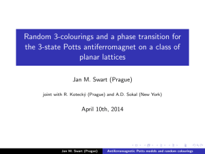 Random 3-colourings and a phase transition for planar lattices