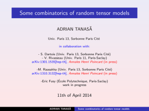 Some combinatorics of random tensor models ADRIAN TANAS˘ A