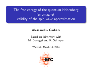 The free energy of the quantum Heisenberg ferromagnet: Alessandro Giuliani