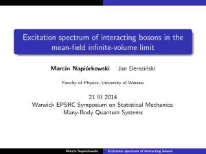 Excitation spectrum of interacting bosons in the mean-field infinite-volume limit