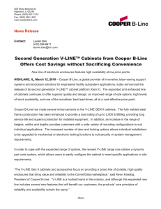 Second Generation V-LINE™ Cabinets from Cooper B-Line