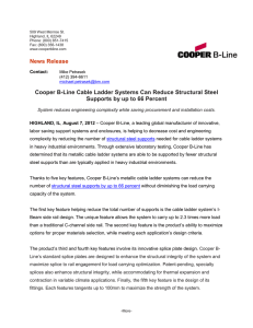 News Release Cooper B-Line Cable Ladder Systems Can Reduce Structural Steel