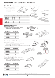 Perforated &amp; Solid Cable Tray - Accessories Bottom Splice Plates