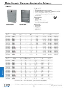 Meter Socket /  Enclosure Combination Cabinets CT Rated U122013 (closed) U122013 (open)