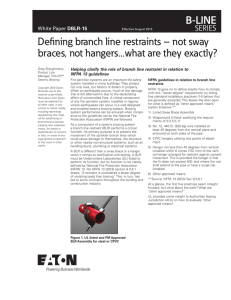 Defining branch line restraints – not sway DBLR-15