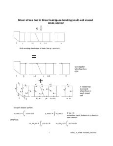 Shear stress due to Shear load (pure bending) multi-cell closed cross-section Q