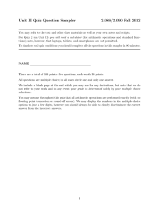 II Quiz Question Sampler Fall 2012 Unit 2.086/2.090