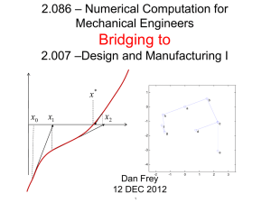 Bridging to 2.086 – Numerical Computation for Mechanical Engineers