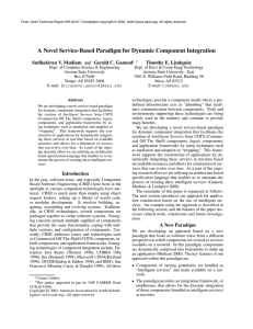 A Novel Service-Based Paradigm for Dynamic Component Integration Sudhakiran V. Mudiam