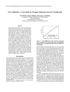 View Validation: A Case Study for Wrapper Induction and Text... Ion Muslea, Steven Minton, and Craig A. Knoblock