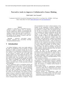 Narrative tools to improve Collaborative Sense -Making Eddie Soulier*, Jean Caussanel*