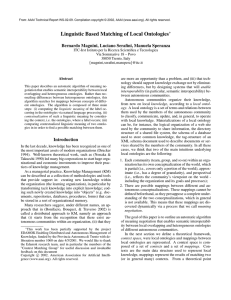 Linguistic Based Matching of Local Ontologies ∗