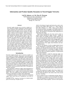 Information and Product Quality Dynamics in Tiered Supply Networks