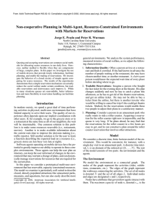 Non-cooperative Planning in Multi-Agent, Resource-Constrained Environments with Markets for Reservations
