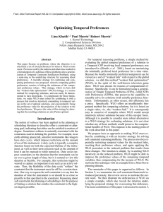 Optimizing Temporal Preferences Lina Khatib Paul Morris Robert Morris