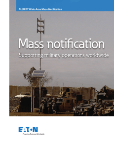 Mass notification Supporting military operations worldwide  ALERiTY Wide-Area Mass Notification