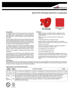 Series STH-15S Supervised Horn Loudspeaker Notification