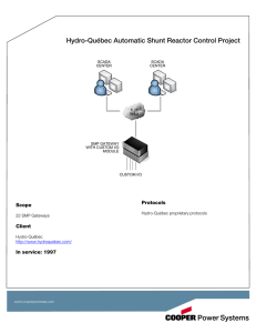 Hydro-Québec Automatic Shunt Reactor Control Project Protocols Scope