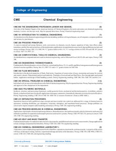 College of Engineering CME Chemical Engineering