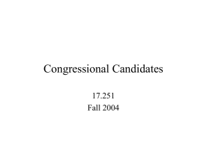 Congressional Candidates 17.251 Fall 2004