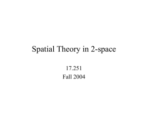 Spatial Theory in 2-space 17.251 Fall 2004