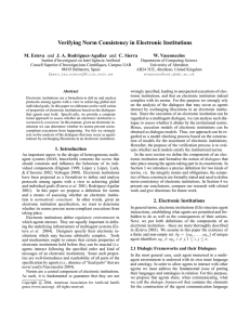 Verifying Norm Consistency in Electronic Institutions M. Esteva W. Vasconcelos