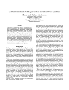 Coalition Formation in Multi-Agent Systems under Real-World Conditions