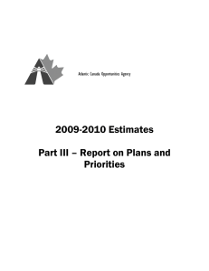 2009-2010 Estimates Part III – Report on Plans and Priorities