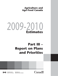 2009-2010 Estimates Part III – Report on Plans