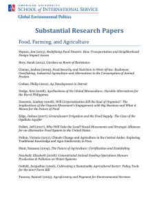 Substantial Research Papers Food, Farming, and Agriculture