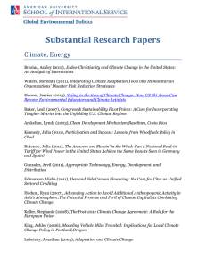 Substantial Research Papers Climate, Energy