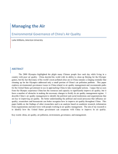 Managing the Air   Environmental Governance of China’s Air Quality  ABSTRACT   