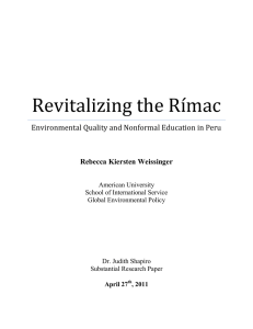 Revitalizing the Rímac  Environmental Quality and Nonformal Education in Peru